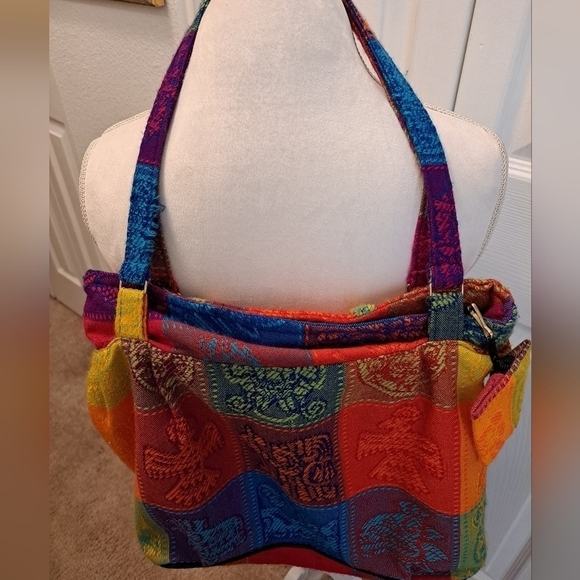 Vibrant Patchwork Satchel Bag - Picture 2 of 11